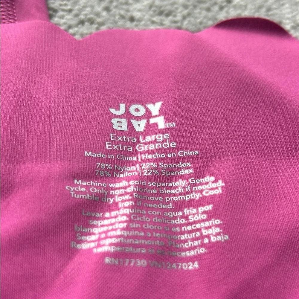 Joy Lab Pink Scalloped High-Waisted Leggings - Picture 2 of 3